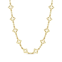 10K Yellow Gold 18" Clover Link Necklace