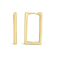 10K Yellow Gold Rectangular Hoop Earrings