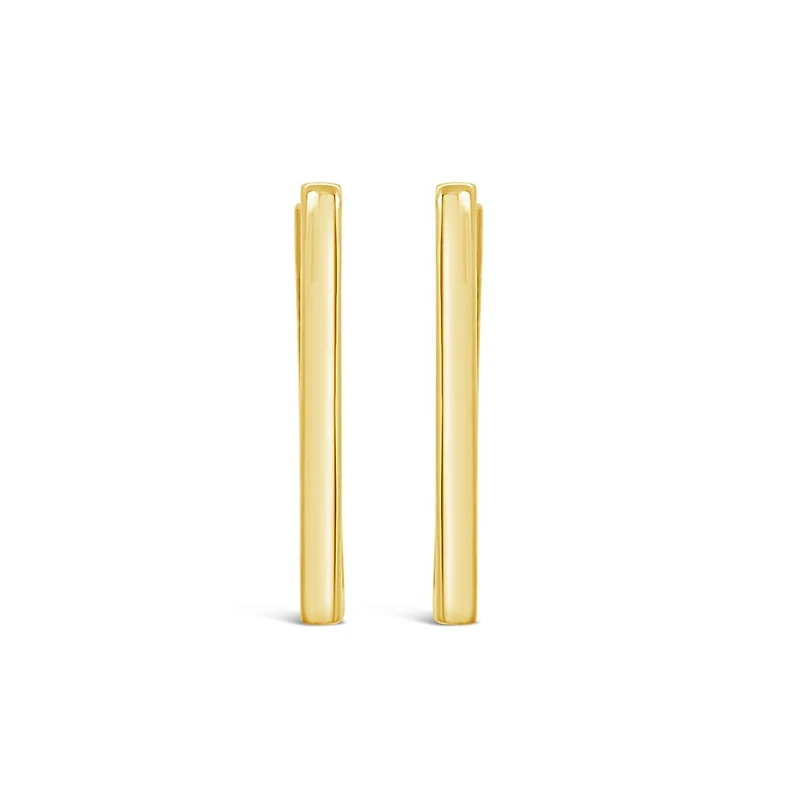 10K Yellow Gold Rectangular Hoop Earrings