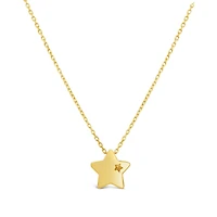 14K Yellow Gold 18" Star Pendant
