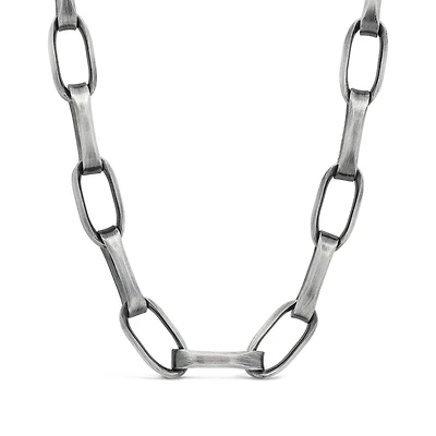 Sterling Silver 22" Rolo Link Chain with Gunmetal Finish