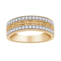 10K Yellow Gold 0.50CTW Diamond Greek Key Ring