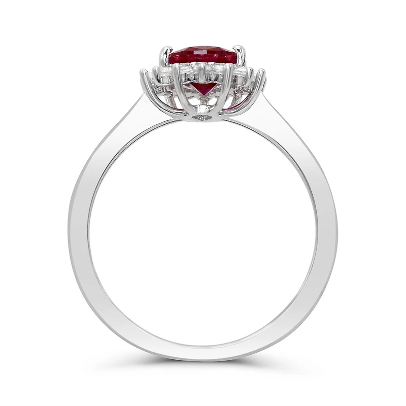 Sterling Silver Created Ruby & Created White Sapphire Ring