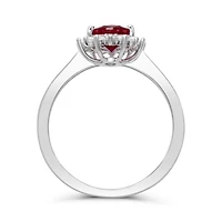 Sterling Silver Created Ruby & Created White Sapphire Ring