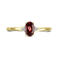 10K Yellow Gold Garnet & Diamond Ring