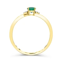 10K Yellow Gold Emerald & Diamond Ring