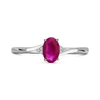 10K White Gold Ruby & Diamond Ring