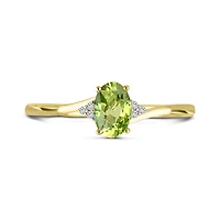 10K Yellow Gold Peridot & Diamond Ring
