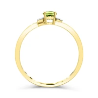 10K Yellow Gold Peridot & Diamond Ring