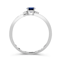 10K White Gold Sapphire & Diamond Ring