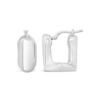 Sterling Silver Square Hoop Earrings