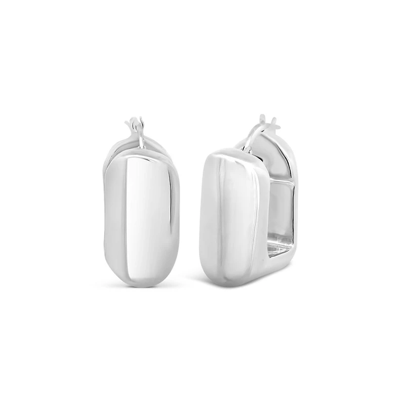 Sterling Silver Square Hoop Earrings
