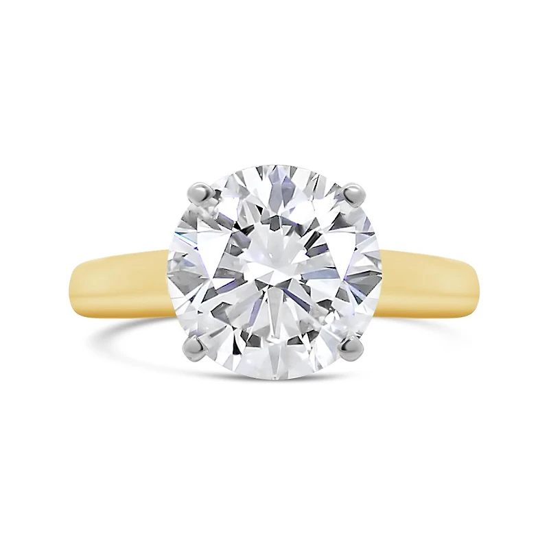 New Brilliance Lab Grown 5.00CT Diamond Solitaire Ring in 14K Yellow Gold