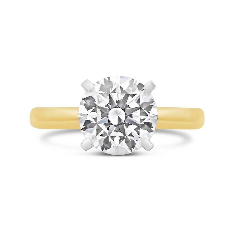 New Brilliance Lab Grown 3.00CT Diamond Solitaire Ring in 14K Yellow Gold