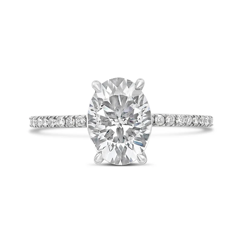 Above Love Lab Grown 3.16CTW Oval Diamond Ring in 18K White Gold