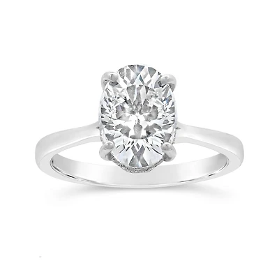 Above Love Lab Grown 3.47CTW Oval Diamond Solitaire Ring in 18K White Gold