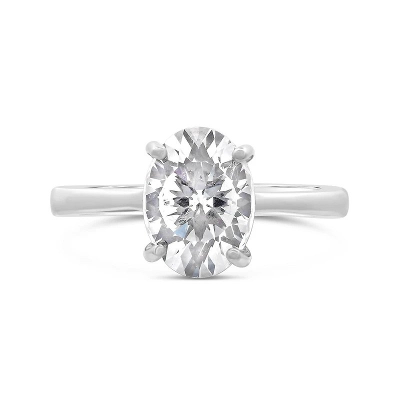 Above Love Lab Grown 3.47CTW Oval Diamond Solitaire Ring in 18K White Gold