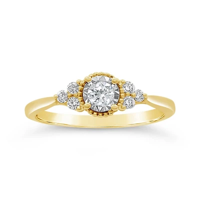 Glacier Fire Canadian 0.30CTW Diamond Bridal Ring in 10K Yellow Gold