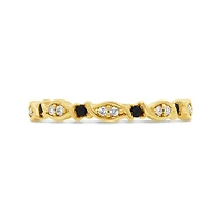 0.15CTW Black & White Diamond Stackable Ring in 10K Yellow Gold