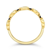 0.15CTW Black & White Diamond Stackable Ring in 10K Yellow Gold