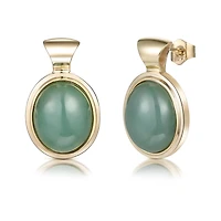 10K Yellow Gold Jade Earrings