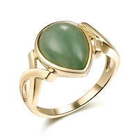 10K Yellow Gold Jade Ring