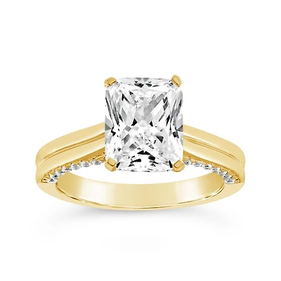 Jenny Packham 3.33CTW Radiant Lab Grown Diamond Bridal Ring in 18K Yellow Gold