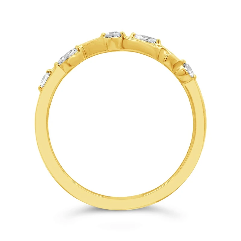 0.15CTW Diamond Stackable Vine Ring in 10K Yellow Gold