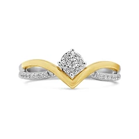 0.14CTW Diamond Fashion Ring in Sterling Silver & 10K Yellow Gold