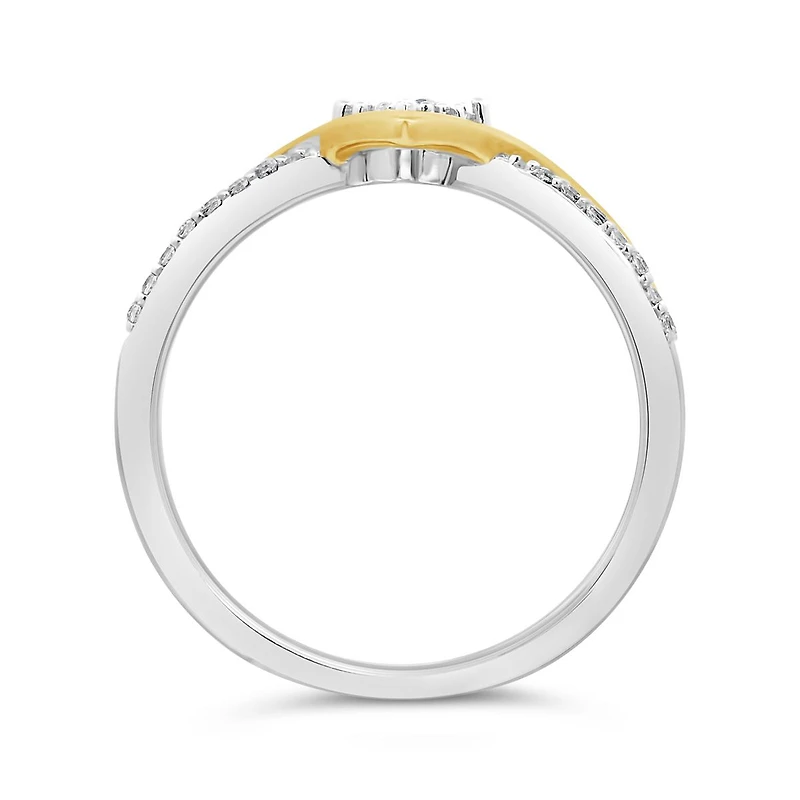 0.14CTW Diamond Fashion Ring in Sterling Silver & 10K Yellow Gold