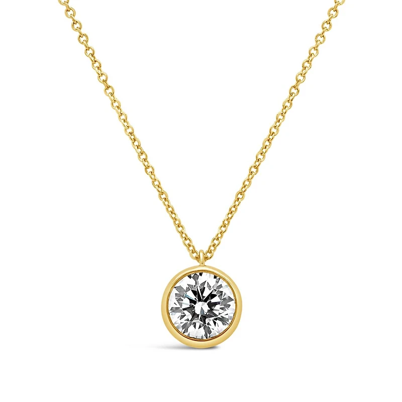 New Brilliance Lab Grown 1.00CT Diamond Solitaire Pendant in 10K Yellow Gold