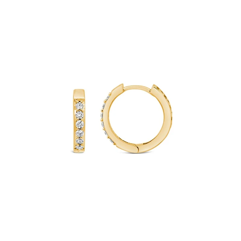 Glacier Fire Canadian 0.15CTW Diamond Hoop Earrings in 10K Yellow Gold