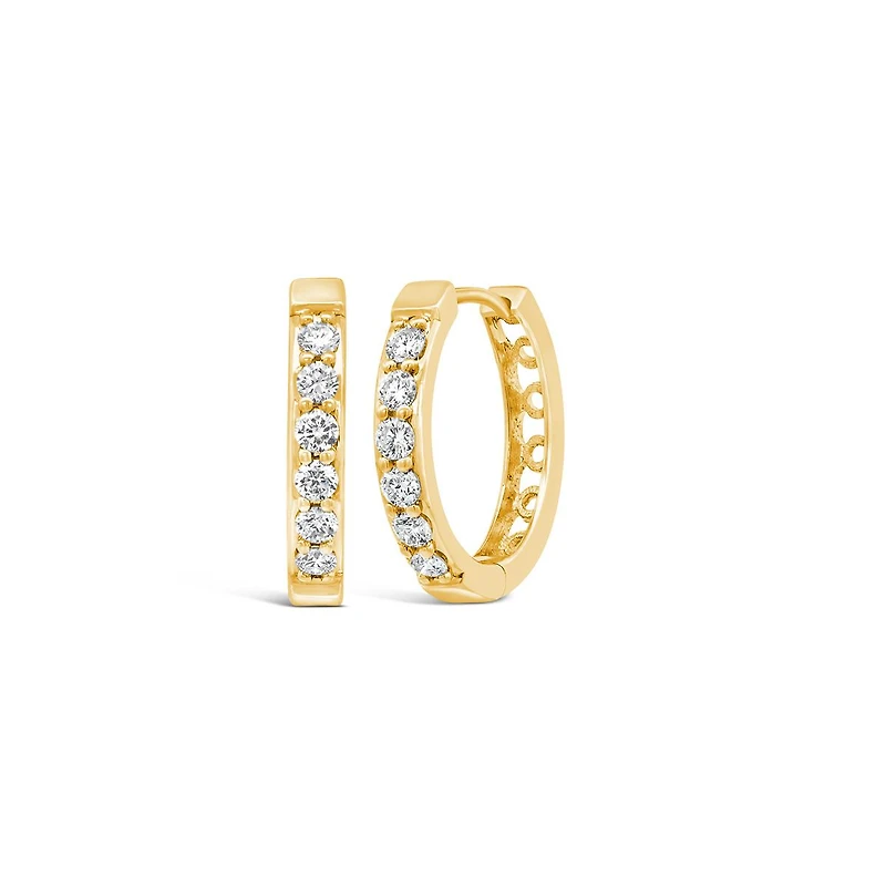 Glacier Fire Canadian 0.50CTW Diamond Hoop Earrings in 10K Yellow Gold