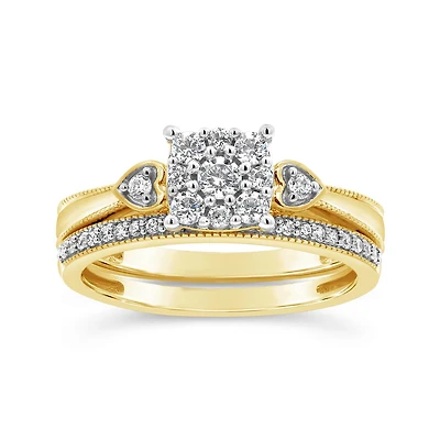 0.50CTW Diamond Bridal Set in 10K Yellow Gold