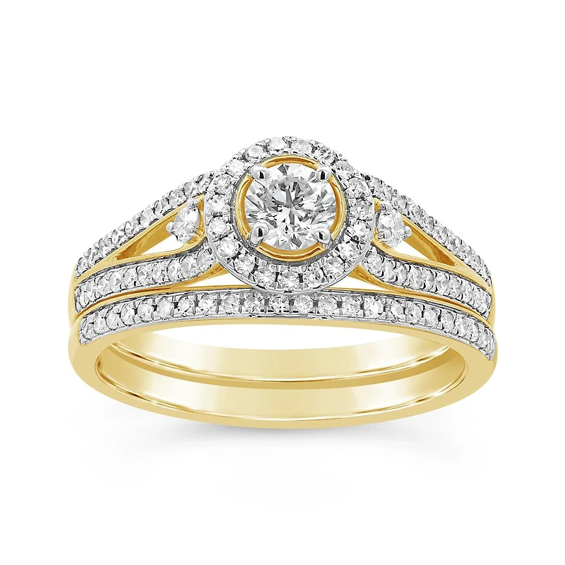 0.75CTW Diamond Bridal Set in 10K Yellow Gold
