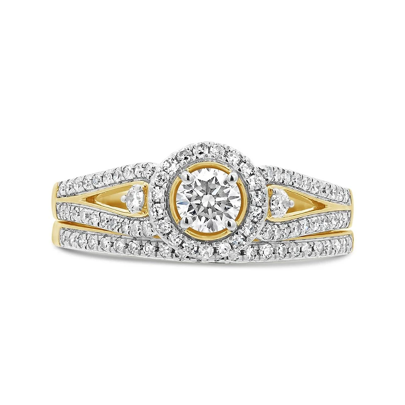 0.75CTW Diamond Bridal Set in 10K Yellow Gold