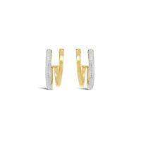10K Two-Tone Gold Double Hoop Earrings