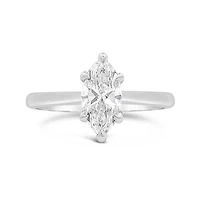 New Brilliance Lab Grown 1.00CT Marquise Shaped Diamond Ring in 14K White Gold