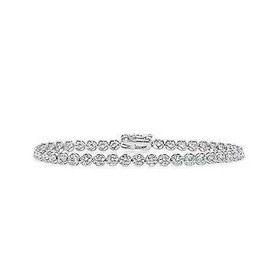 New Brilliance Lab Grown 5.00CTW Diamond Tennis Bracelet in 10K White Gold