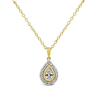 New Brilliance Lab Grown 0.45CTW Pear Shaped Diamond Pendant in 10K Yellow Gold