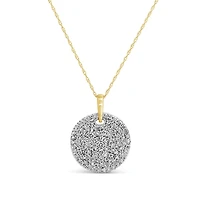 New Brilliance Lab Grown 1.00CTW Diamond Disc Pendant in 10K Yellow Gold