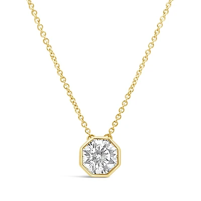 Above Love Lab Grown 1.14CT Octagon Diamond Pendant in 14K Yellow Gold