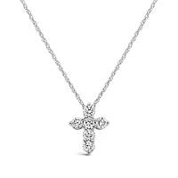 New Brilliance Lab Grown 1.00CTW Diamond Cross Pendant in 10K White Gold
