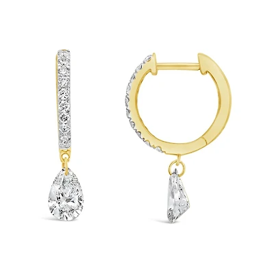 Pierced by Light Lab Grown 1.00CTW Diamond Hoop Earrings in 10K Yellow Gold
