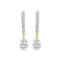 Pierced by Light Lab Grown 1.00CTW Diamond Hoop Earrings in 10K Yellow Gold