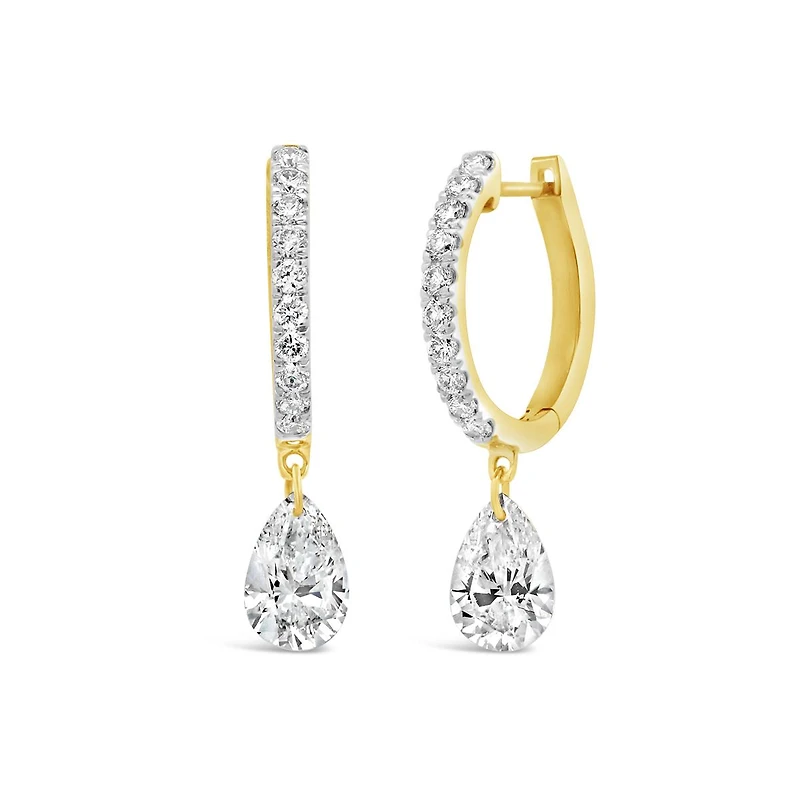 Pierced by Light Lab Grown 1.00CTW Diamond Hoop Earrings in 10K Yellow Gold