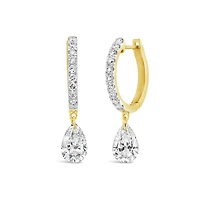 Pierced by Light Lab Grown 1.00CTW Diamond Hoop Earrings in 10K Yellow Gold