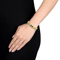 Julianna B Yellow Plated Sterling Silver Malachite & CZ Bangle