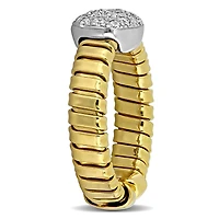 Julianna B Yellow Plated Sterling Silver Cubic Zirconia Stretch Ring