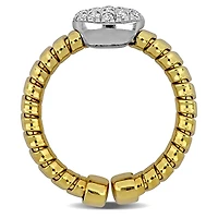 Julianna B Yellow Plated Sterling Silver Cubic Zirconia Stretch Ring